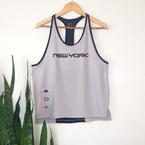 Nike Dry Women's New York Marathon 2018 Tank Beige/Black - (AV3836-286) - Size L